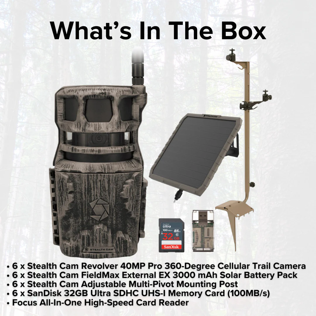 Stealth Cam Revolver 40MP Pro 360 Degree Cellular Trail Camera (6-Pack) with Mounting Post Bundle - Image 6