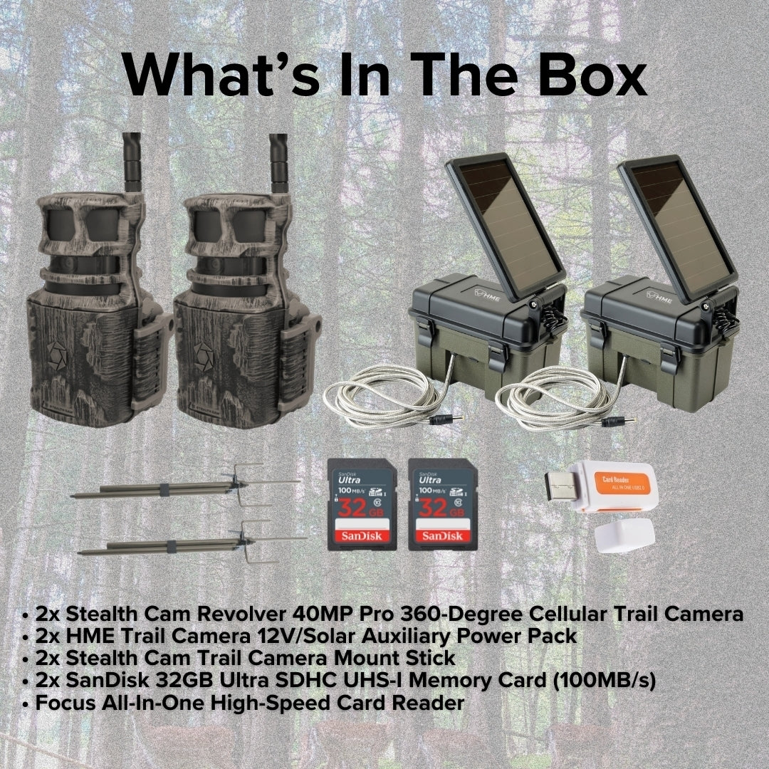 Stealth Cam Revolver 40MP Pro 360-Degree Cellular Trail Camera with Threaded Mount 2-Pack Bundle - Image 6