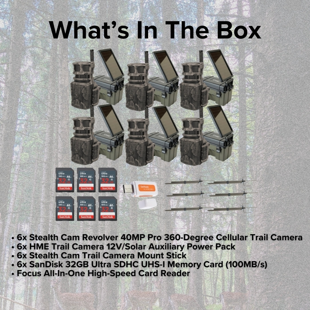 Stealth Cam Revolver 40MP Pro 360-Degree Cellular Trail Camera with Threaded Mount 6-Pack Bundle - Image 6