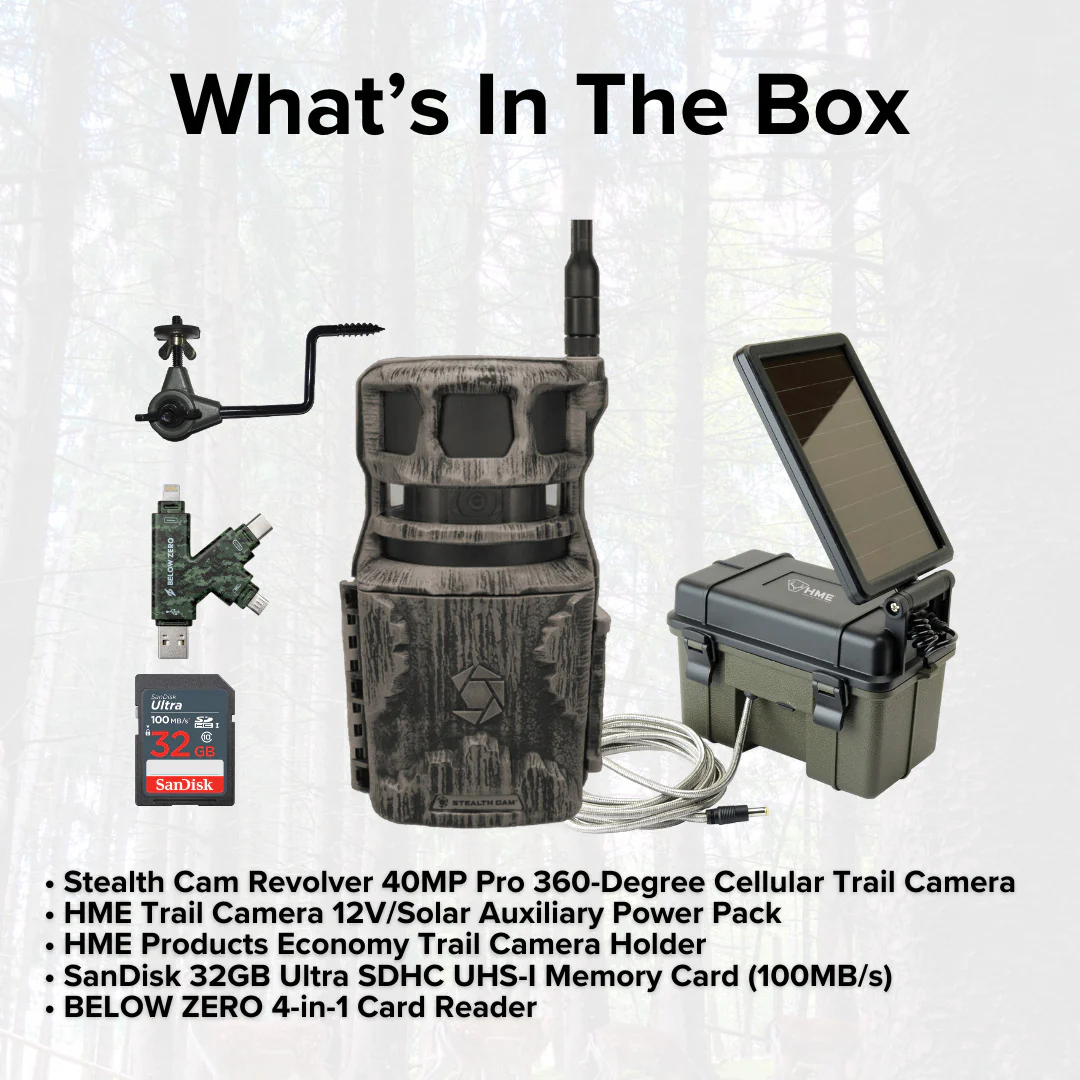 Stealth Cam Revolver 40MP Pro 360-Degree Cellular Trail Camera with 0.25-Inch Threaded Mount Bundle - Image 7