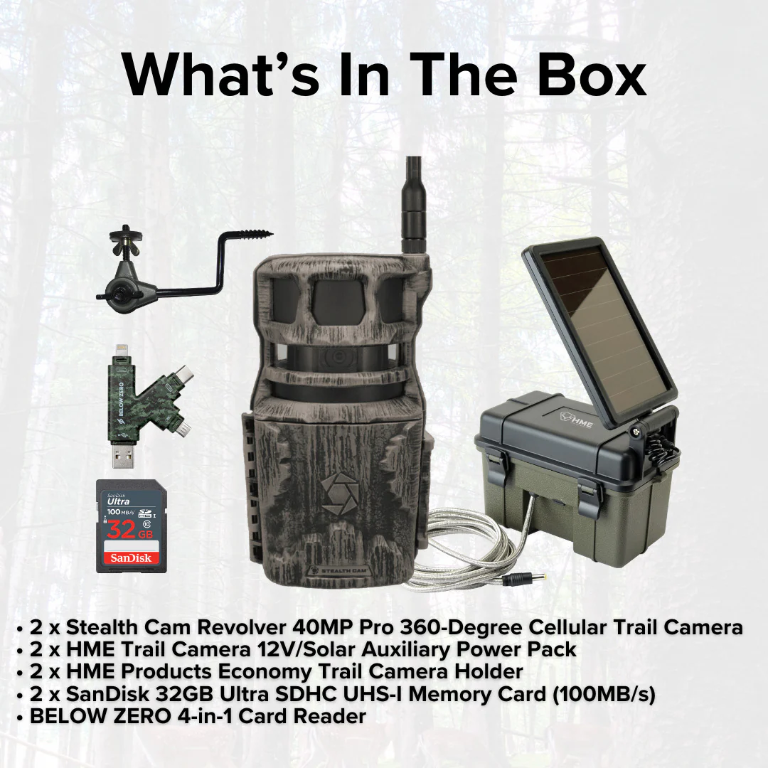 Stealth Cam Revolver 40MP Pro 360-Degree Cellular Trail Camera with Threaded Mount (2-Pack) Bundle - Image 7