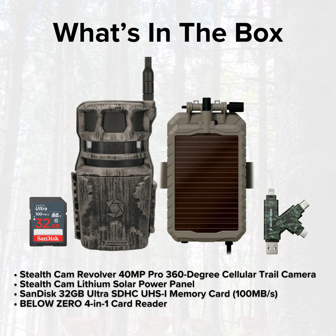 Stealth Cam Revolver Pro Cellular Trail Camera with Solar Panel, Memory Card, and Card Reader Bundle - Image 7
