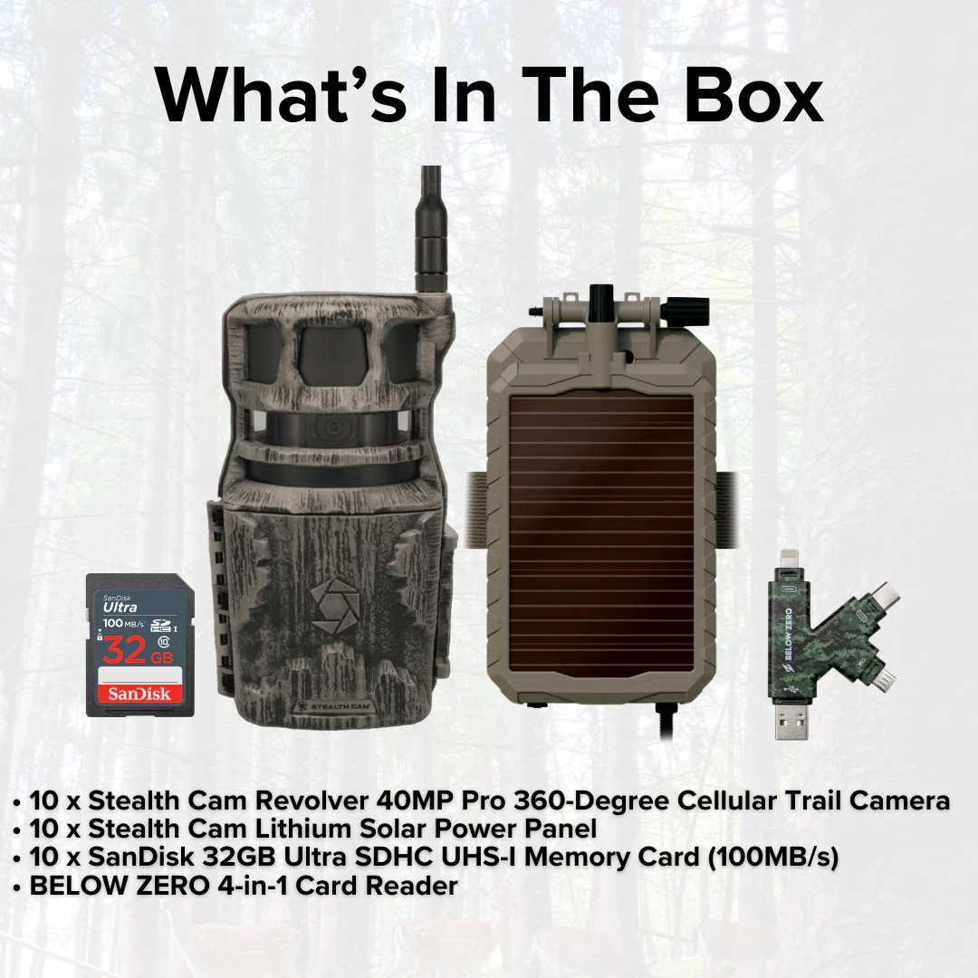 Stealth Cam Revolver 40MP Pro 360 Degree Cellular Trail Camera with Solar Panel (10-Pack) Bundle - Image 7
