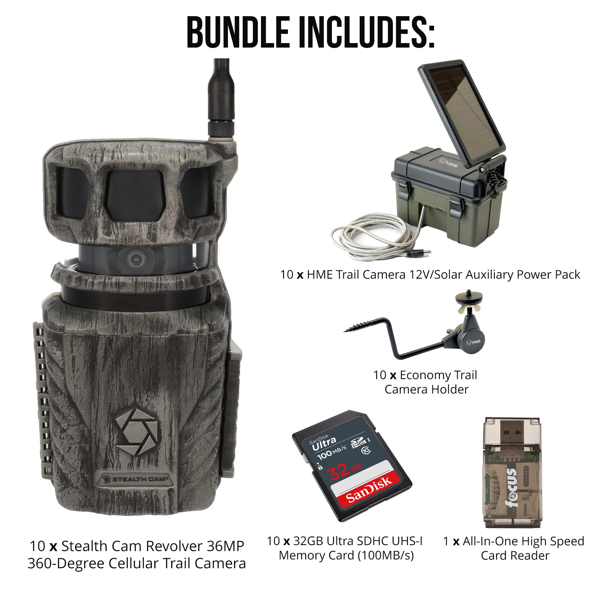 Stealth Cam Revolver 36MP 360-Degree Cellular Trail Camera with Threaded Mount (10-Pack) Bundle - Image 6