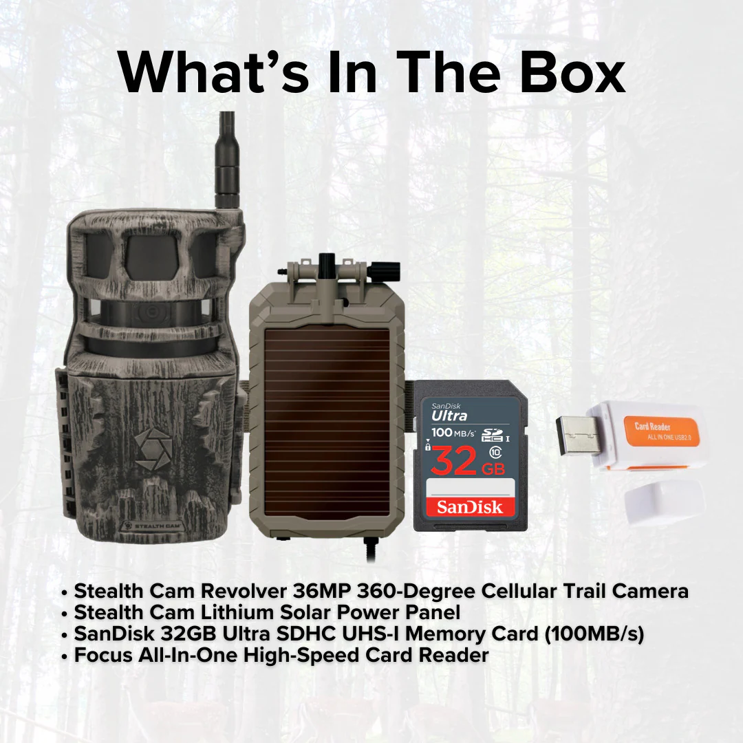 Stealth Cam Revolver 36MP 360-Degree Cellular Trail Camera with Solar Power Panel Bundle - Image 6