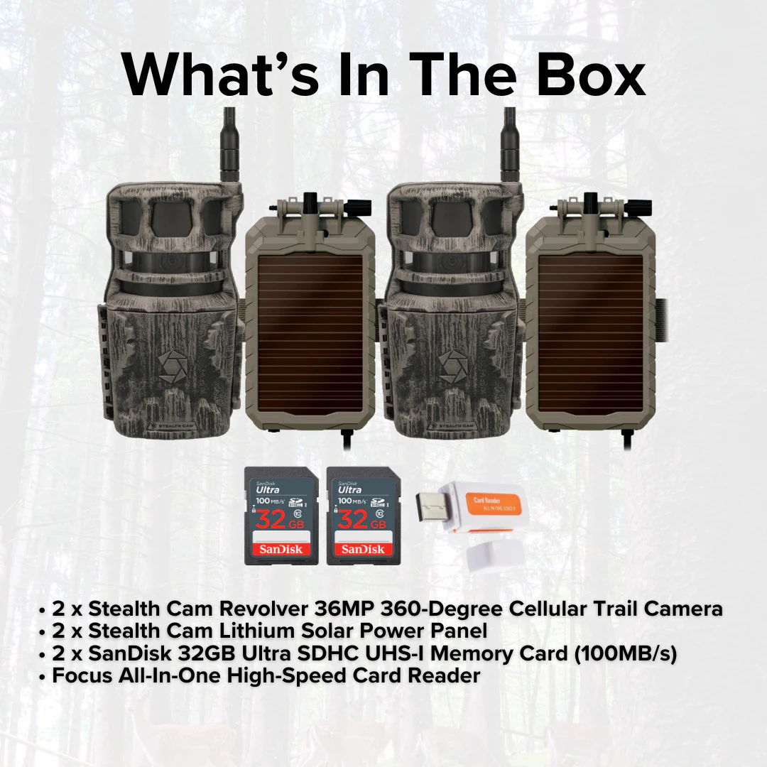 Stealth Cam Revolver 36MP 360-Degree Cellular Trail Camera (2-Pack) with Solar Power Panel Bundle - Image 6