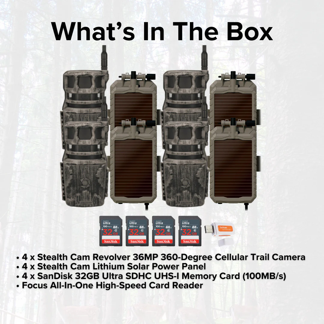 Stealth Cam Revolver 36MP 360-Degree Cellular Trail Camera (4-Pack) with Solar Power Panel Bundle - Image 6