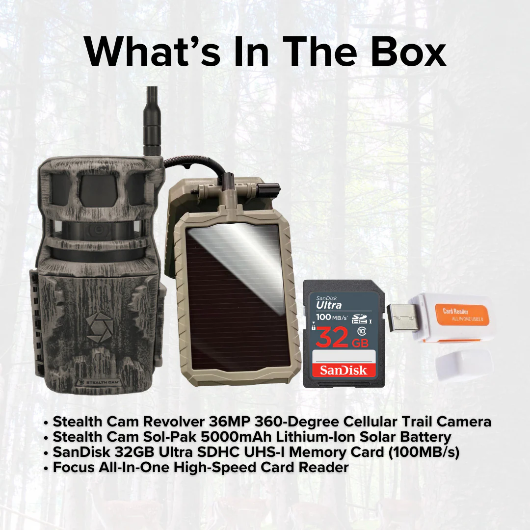 Stealth Cam Revolver 36MP 360-Degree Cellular Trail Camera with 1/4-Inch Threaded Mount Bundle - Image 6