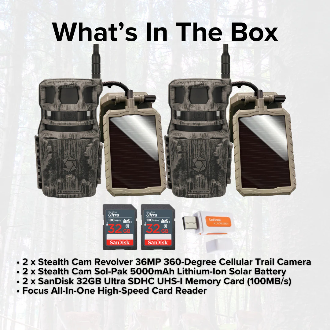 Stealth Cam Revolver 36MP 360-Degree Cellular Trail Camera with 1/4-Inch Mount (2-Pack) Bundle - Image 6