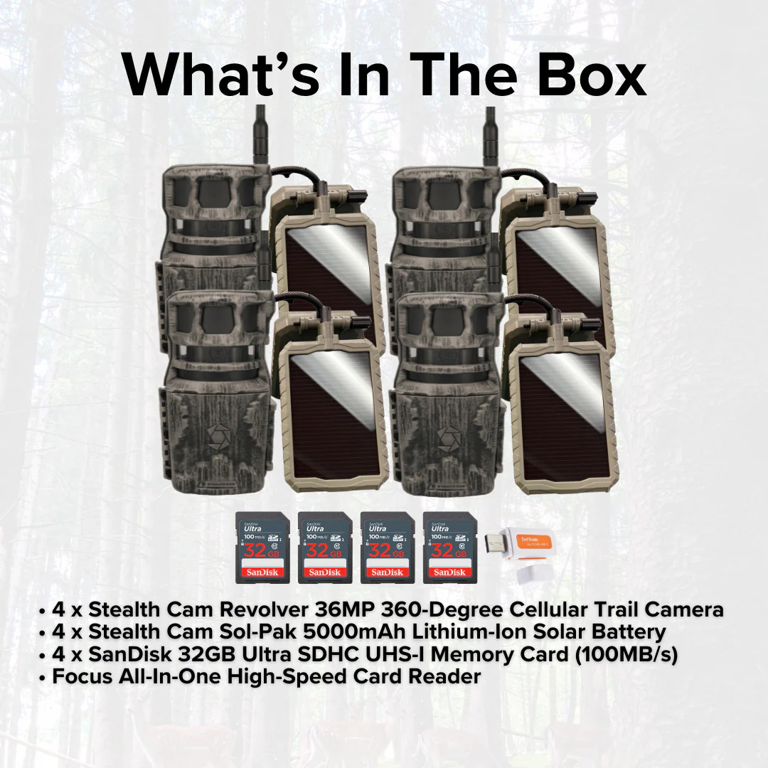 Stealth Cam Revolver 36MP 360-Degree Cellular Trail Camera with 1/4-Inch Mount (4-Pack) Bundle - Image 6
