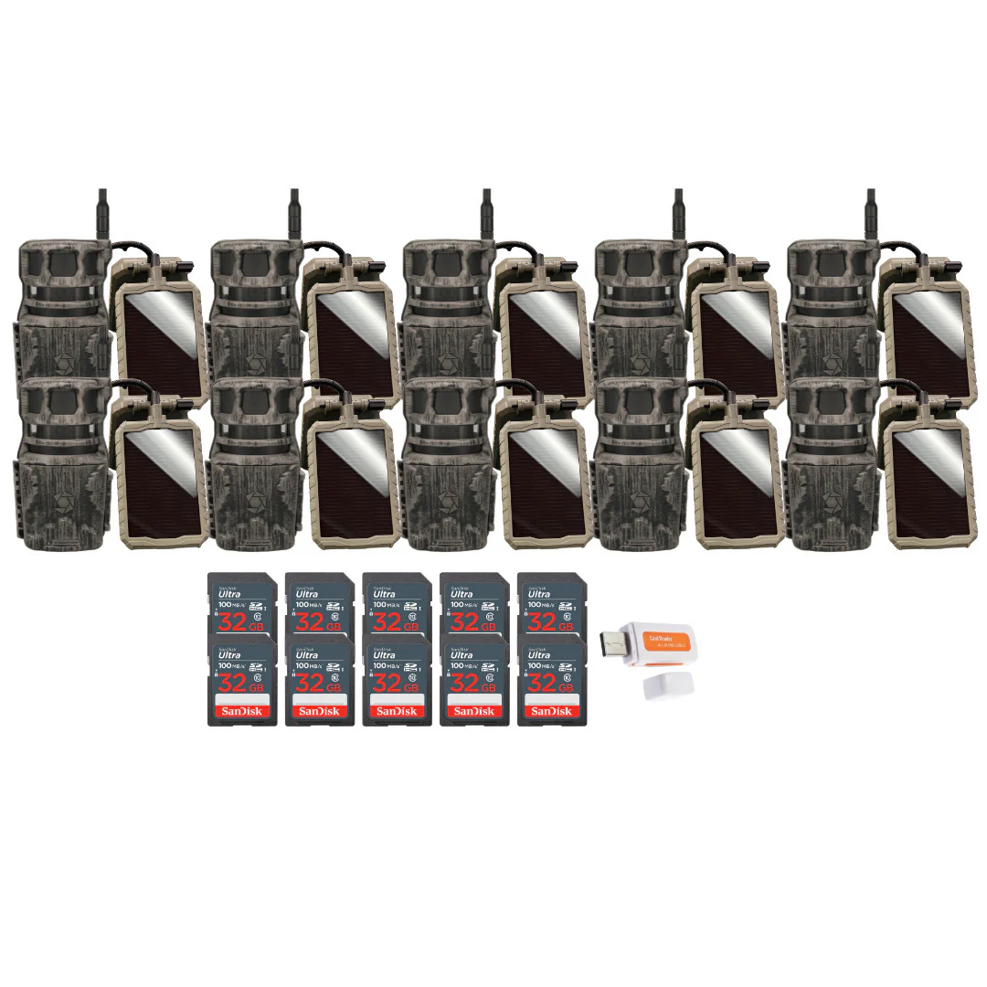 Stealth Cam Revolver 36MP 360-Degree Cellular Trail Camera with 1/4-Inch Mount (10-Pack) Bundle