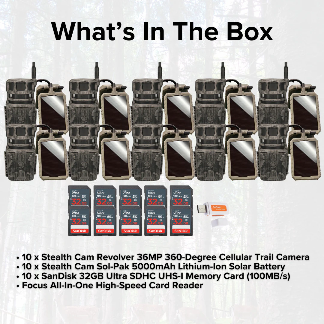 Stealth Cam Revolver 36MP 360-Degree Cellular Trail Camera with 1/4-Inch Mount (10-Pack) Bundle - Image 6