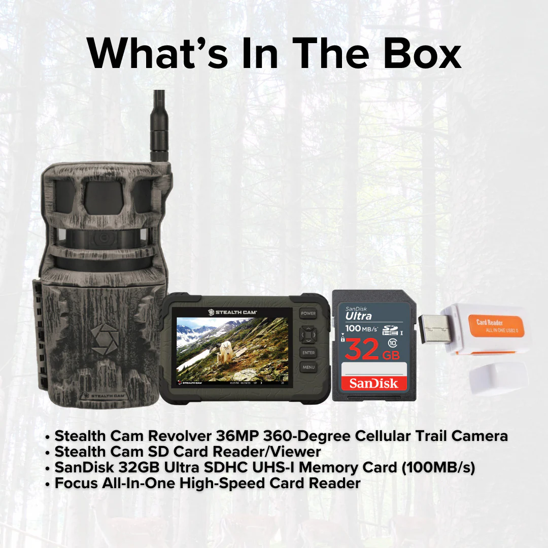 Stealth Cam Revolver 36MP 360-Degree Cellular Trail Camera with 1/4-Inch Threaded Mount Bundle - Image 6