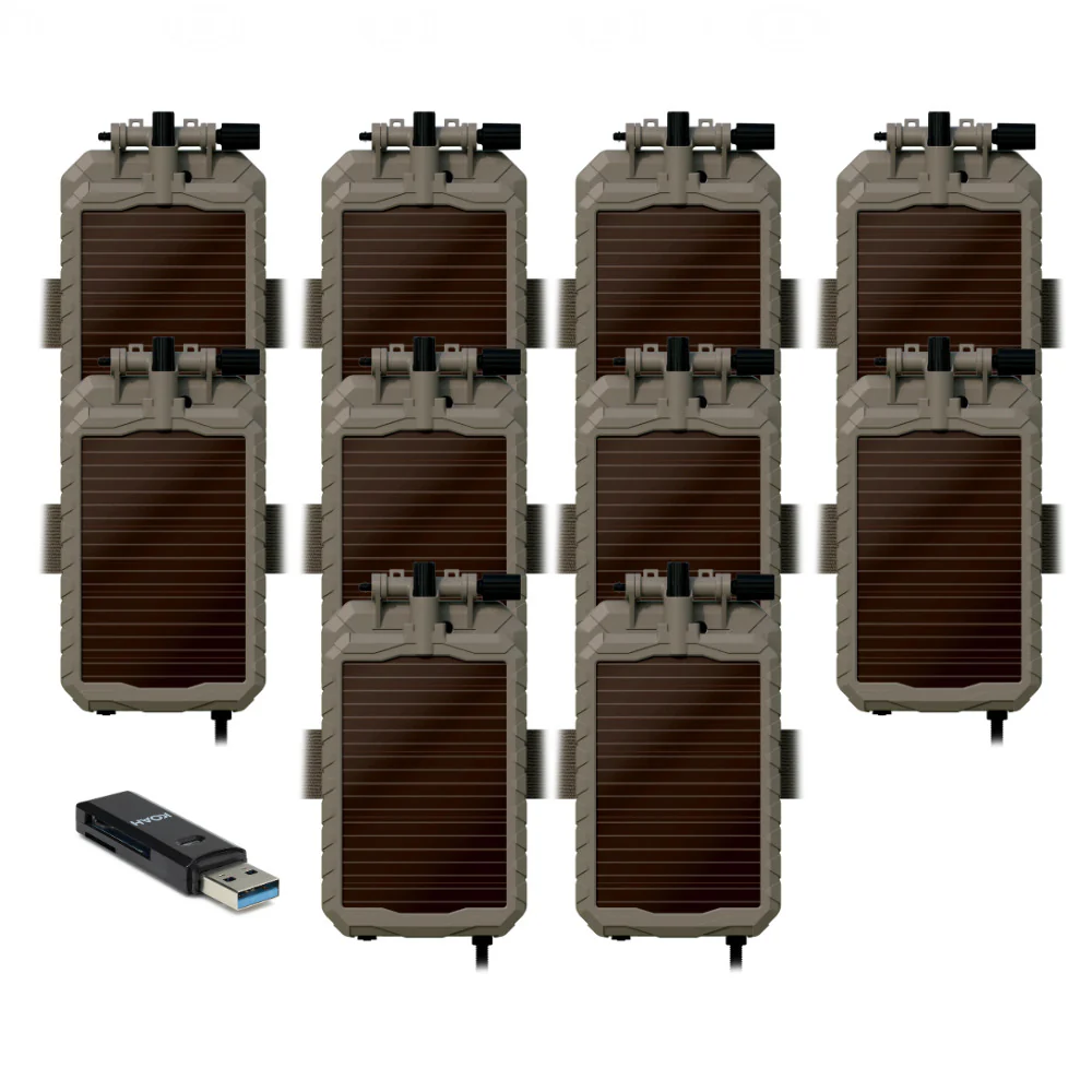 Stealth Cam Sol-Pak 12V Solar Battery (10 Pack) Bundle with Memory Card Reader