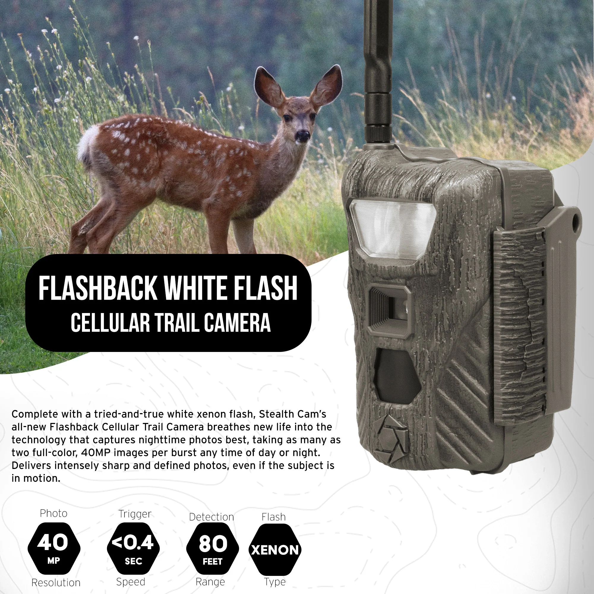 Stealth Cam Flashback White Flash Cellular Trail Camera 2-Pack with Two 32GB Cards and Card Reader - Image 2