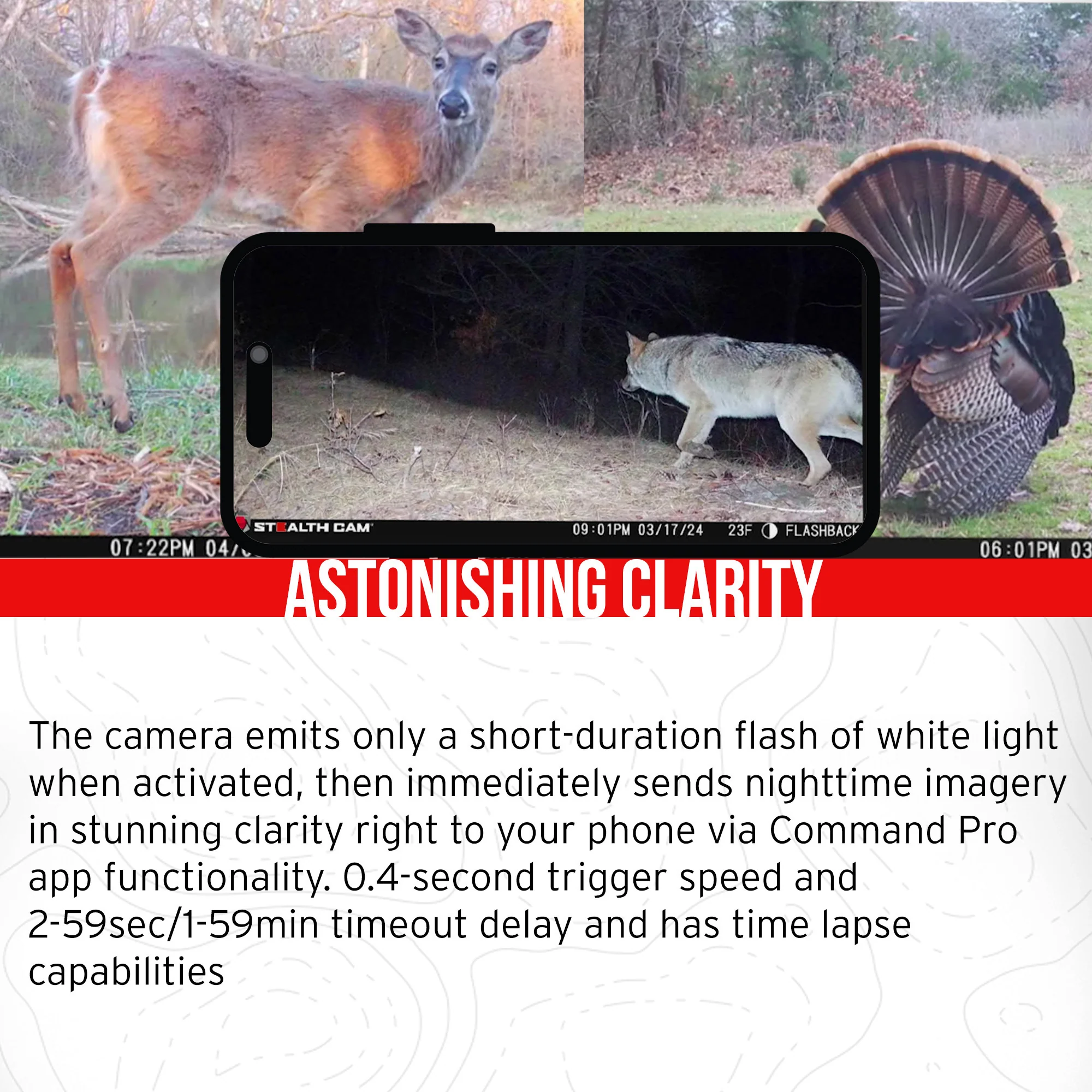 Stealth Cam Flashback White Flash Cellular Trail Camera 6-Pack with Six 32GB Cards and Card Reader - Image 3