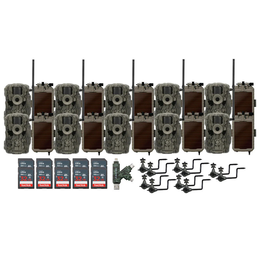 Stealth Cam 36MP Fusion Max Cellular Trail Camera (10-Pack) with 10 x Solar Power Panel Bundle