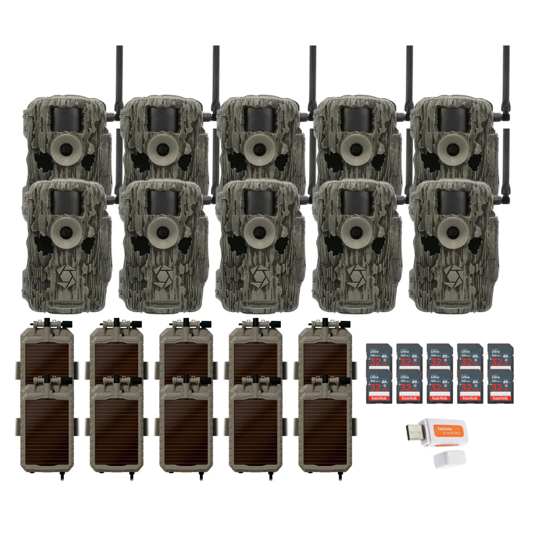 Stealth Cam 36MP Fusion Max Cellular Trail Camera with 80 Feet Detection Range (10-Pack) Bundle