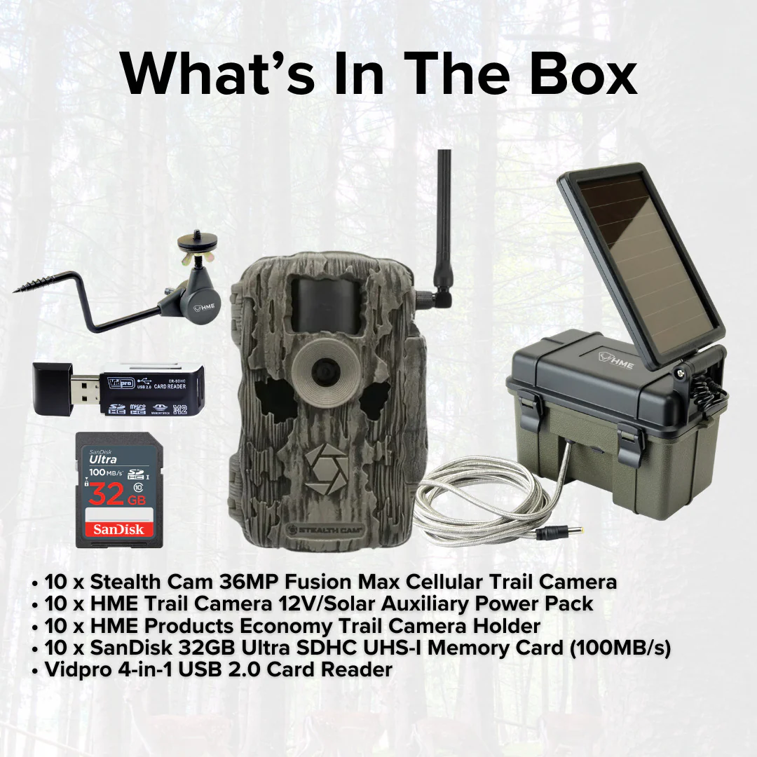 Stealth Cam 36MP Fusion Max Cellular Trail Camera (10-Pack) with Solar Power Pack (10-Pack) Bundle - Image 6