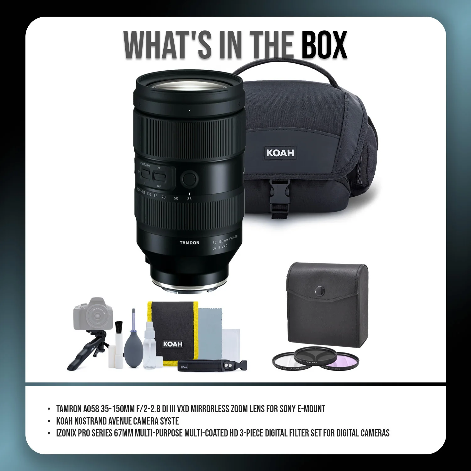 Tamron A058 35-150mm f2-2.8 Di III VXD Mirrorless Zoom Lens for Sony E-Mount with Gadget Bag Bundle - Image 8