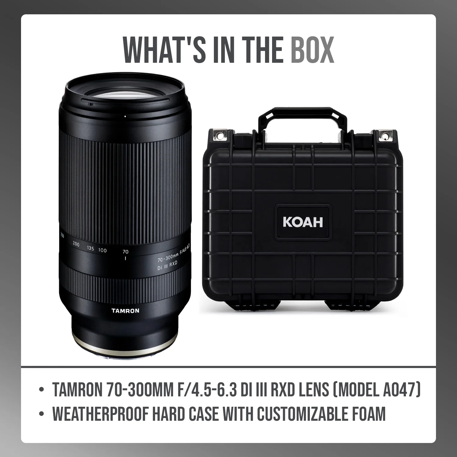Tamron 70-300mm F/4.5-6.3 Di III RXD Lens with Weatherproof Hard Case Bundle - Image 8