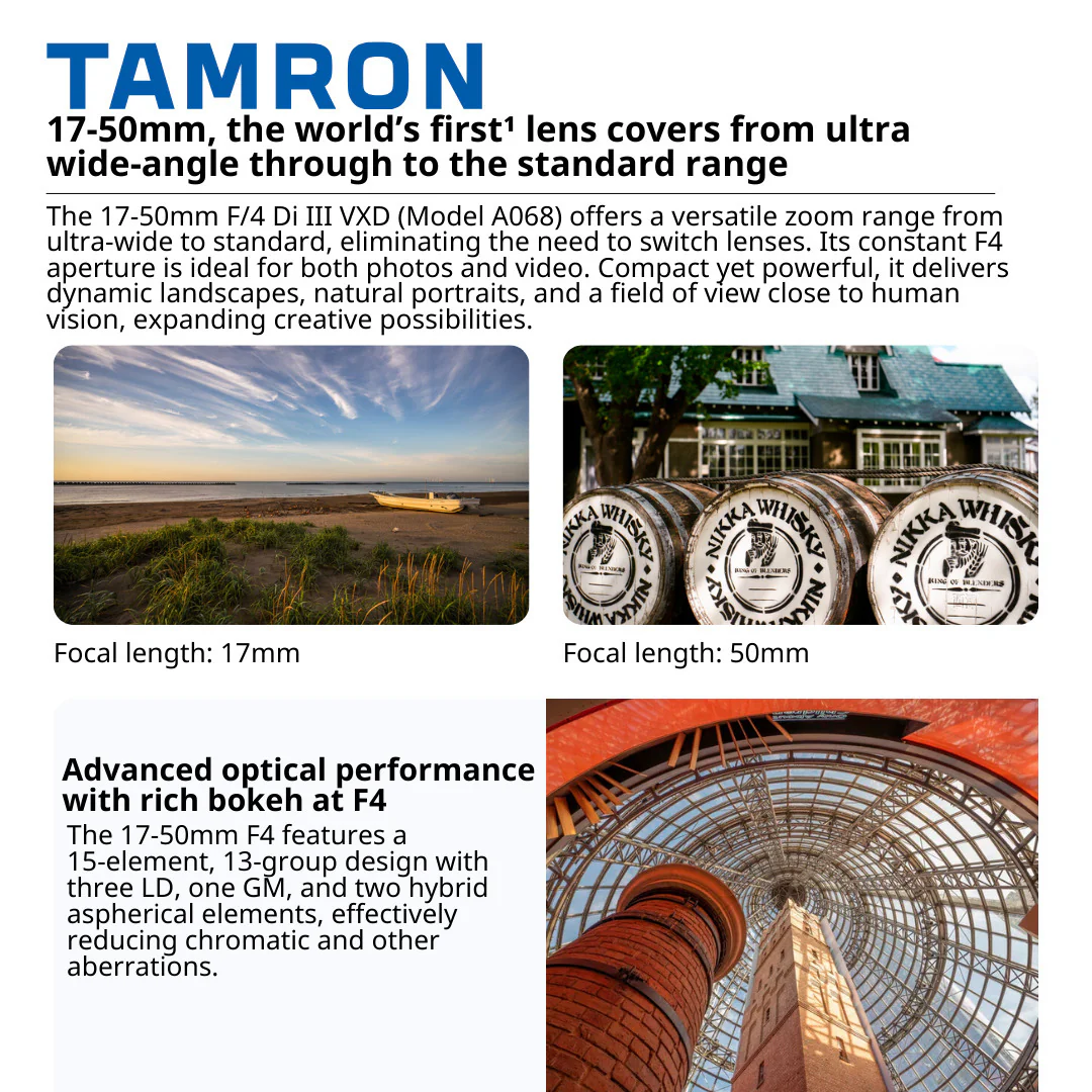 Tamron 17 to 50mm F/4 Di III VXD for E Mount with Camera System Gadget Bag with Accessory Kit Bundle - Image 3
