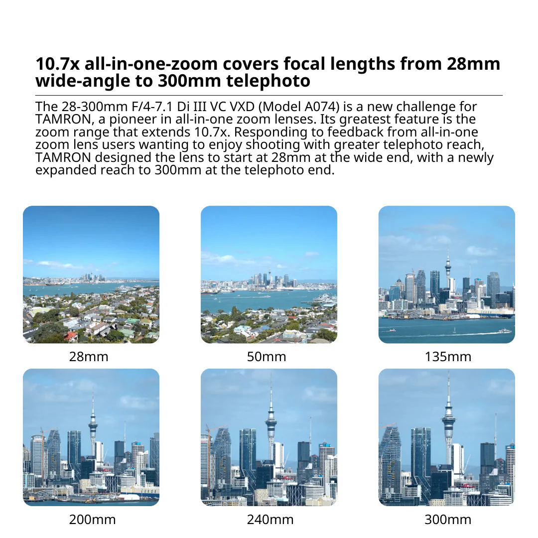 Tamron 28-300mm F/4-7.1 Di III VC VXD for Sony E-Mount (Model A074S) with Bag and Lens Filter Bundle - Image 3