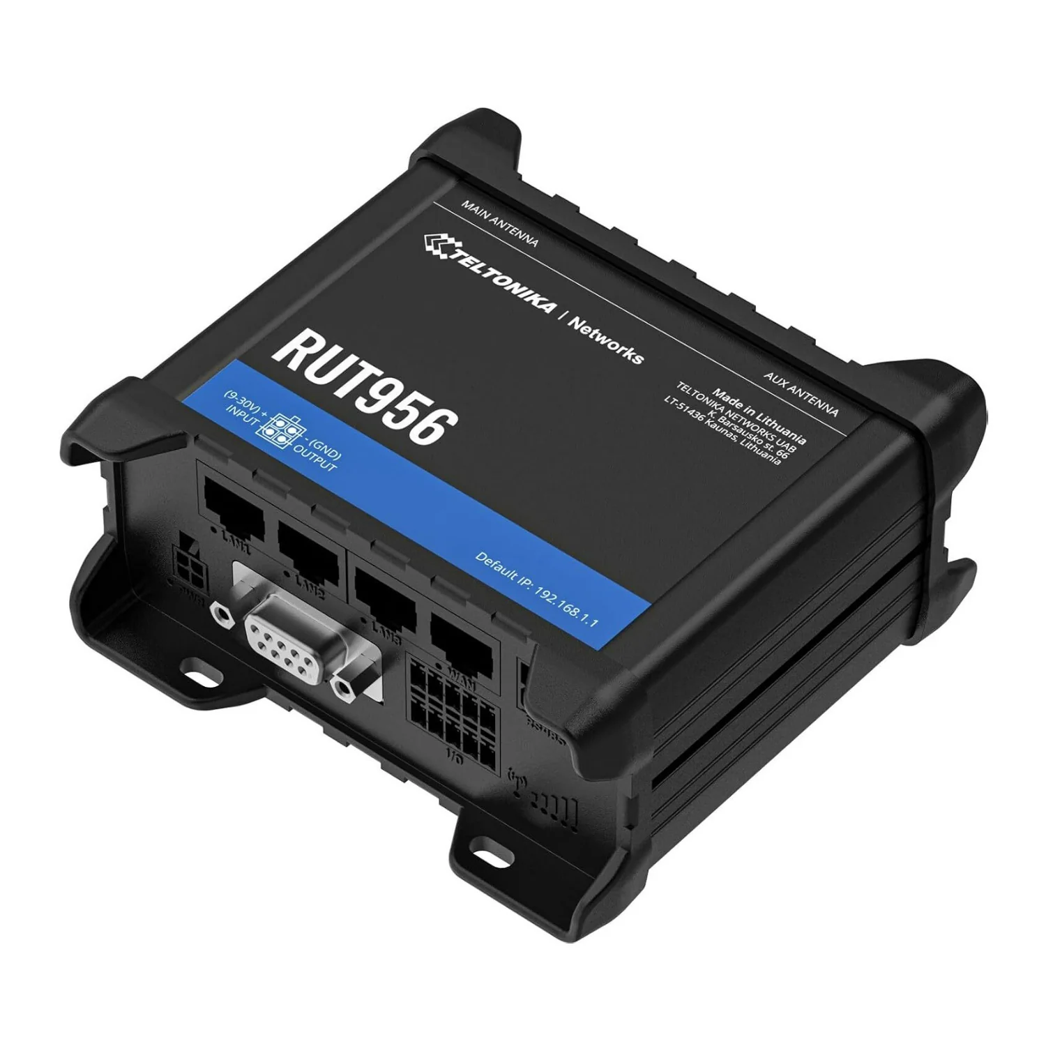 Teltonika RUT956 Industrial Cellular Router with Global Navigation Satellite System (Black) - Image 2