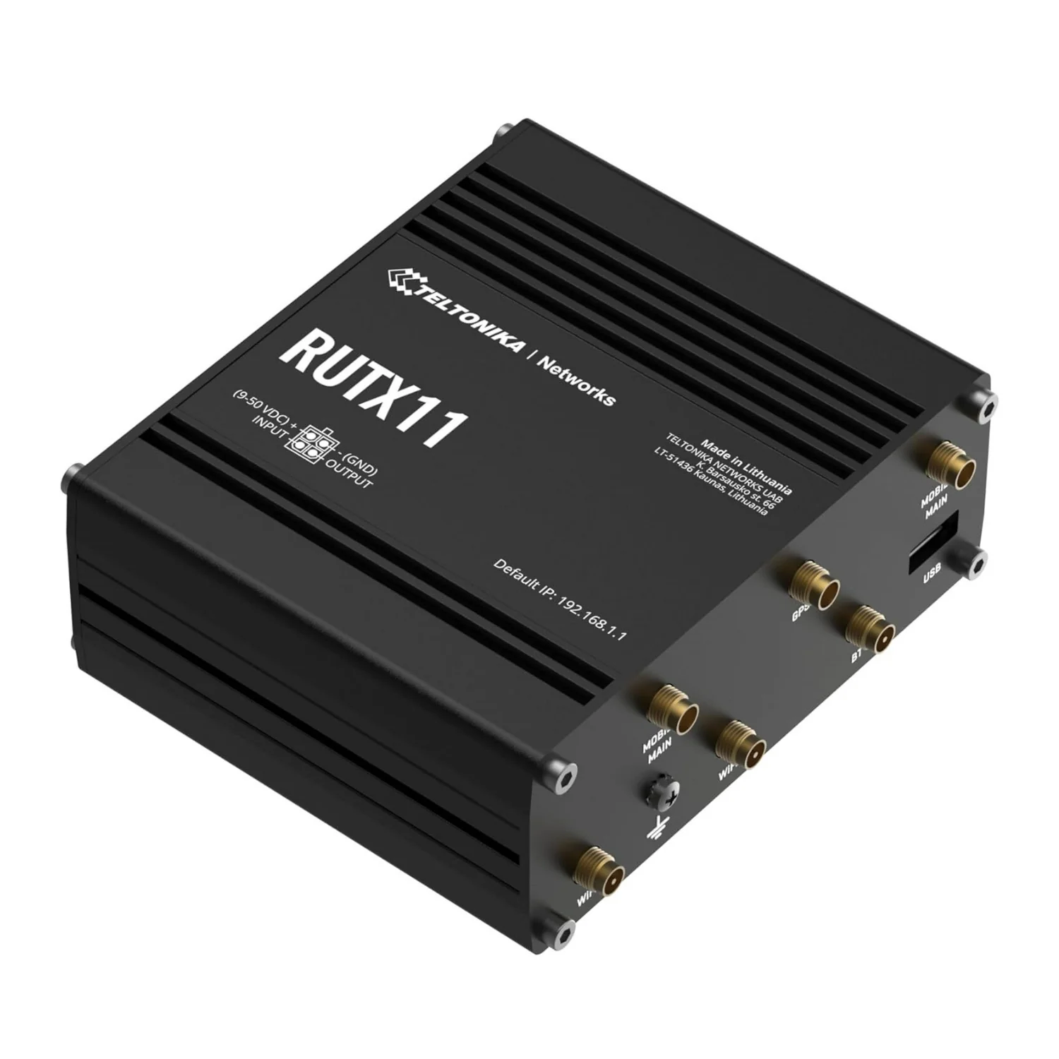 Teltonika RUTX11 LTE Cat 6 Industrial Cellular Router with 4 Gigabit Ethernet Ports (Black) - Image 2