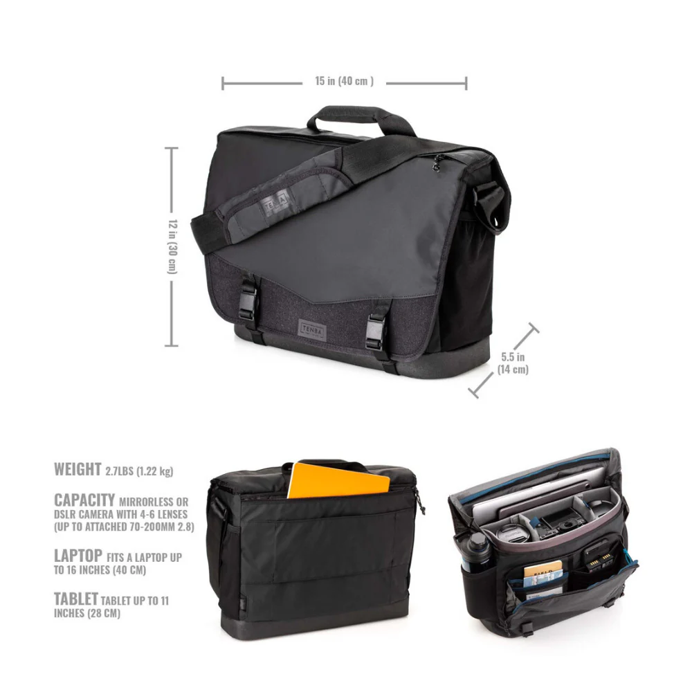 Tenba DNA 16 Slim Messenger Bag (Black) - Image 4