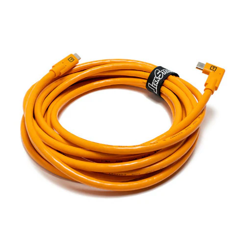 Tether Tools TetherPro USB-C to USB-C Right-Angle Cable (Orange) - Image 2