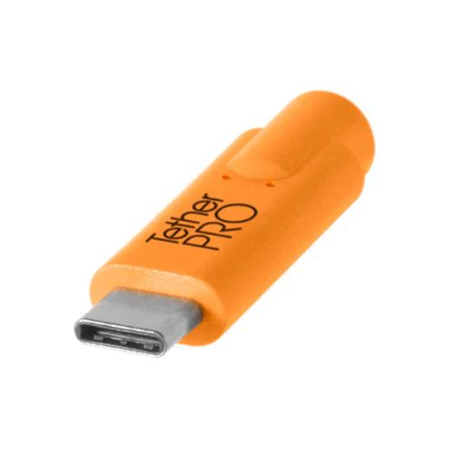 Tether Tools TetherPro USB Type-C Male to 5-Pin Mini-USB 2.0 Type-B Male Cable (15-Feet, Orange) - Image 3