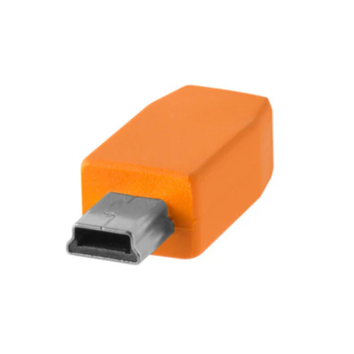 Tether Tools TetherPro USB Type-C Male to 5-Pin Mini-USB 2.0 Type-B Male Cable (15-Feet, Orange) - Image 4