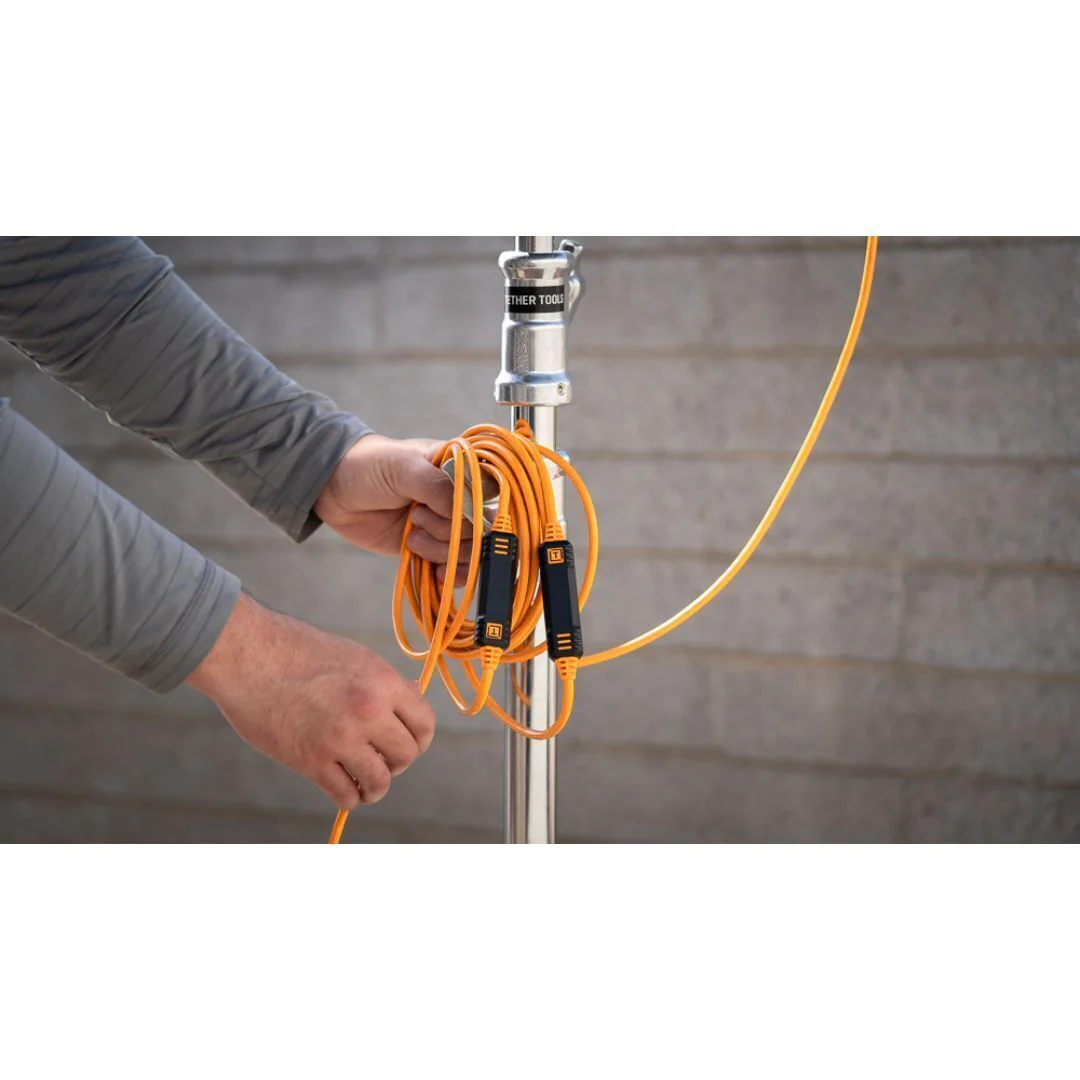 Tether Tools TetherPro USB-C to USB-C 31-Feet Straight to Right Angle Cable (Orange) - Image 7