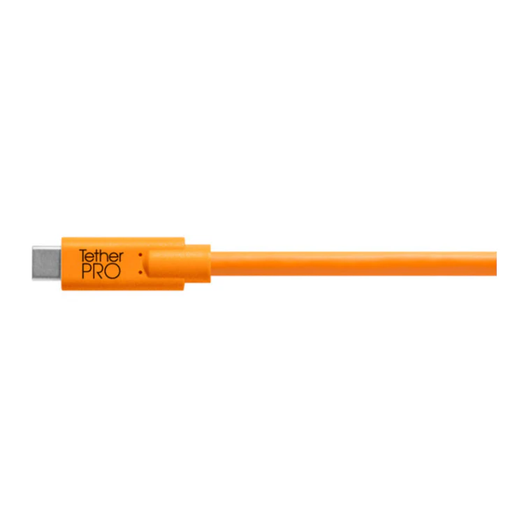 Tether Tools TetherPro USB-C to 3.0 Micro-B Right Angle Cable (High-Visibility Orange) - Image 2