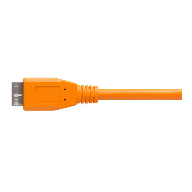 Tether Tools TetherPro USB-C to 3.0 Micro-B Right Angle Cable (High-Visibility Orange) - Image 3