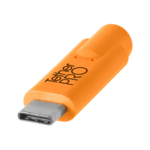 Tether Tools TetherPro USB-C to 3.0 Micro-B Right Angle Cable (High-Visibility Orange) - Image 4
