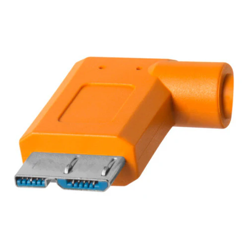Tether Tools TetherPro USB-C to 3.0 Micro-B Right Angle Cable (High-Visibility Orange) - Image 5