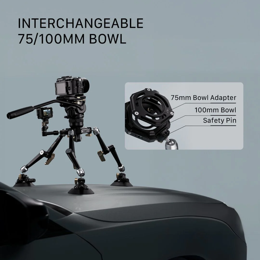 Tilta Hydra Articulating Car Mounting System with 75mm Bowl Head and Lightweight Design (Black) - Image 5