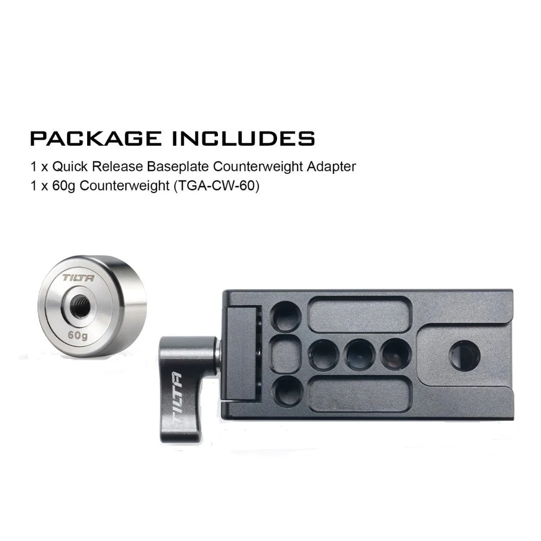 Tilta Quick Release Baseplate Counterweight Adapter with Aluminum Alloy Construction (Black) - Image 6