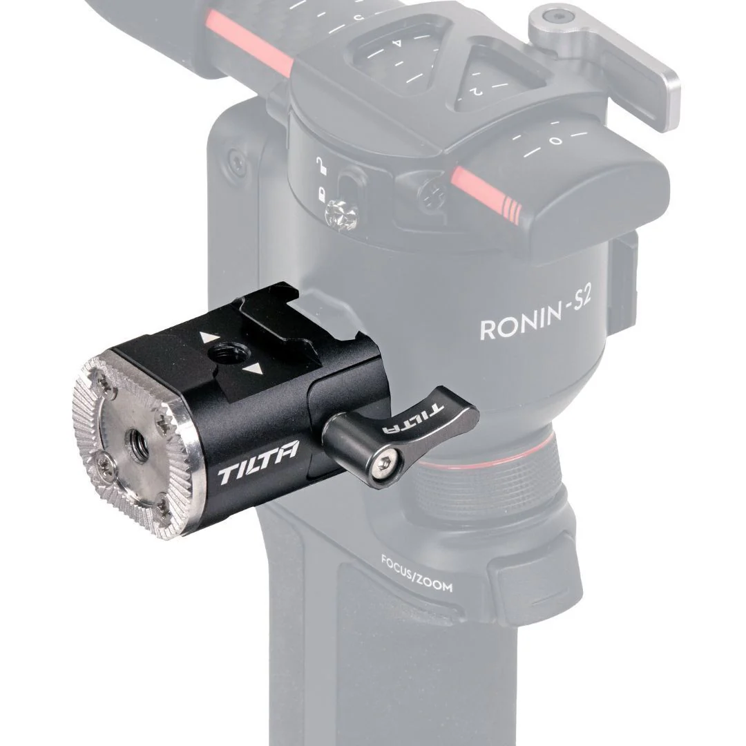 Tilta Right-Side NATO Rail to Rosette Adapter with Cold Shoe Receiver for DJI Gimbal (Black) - Image 5