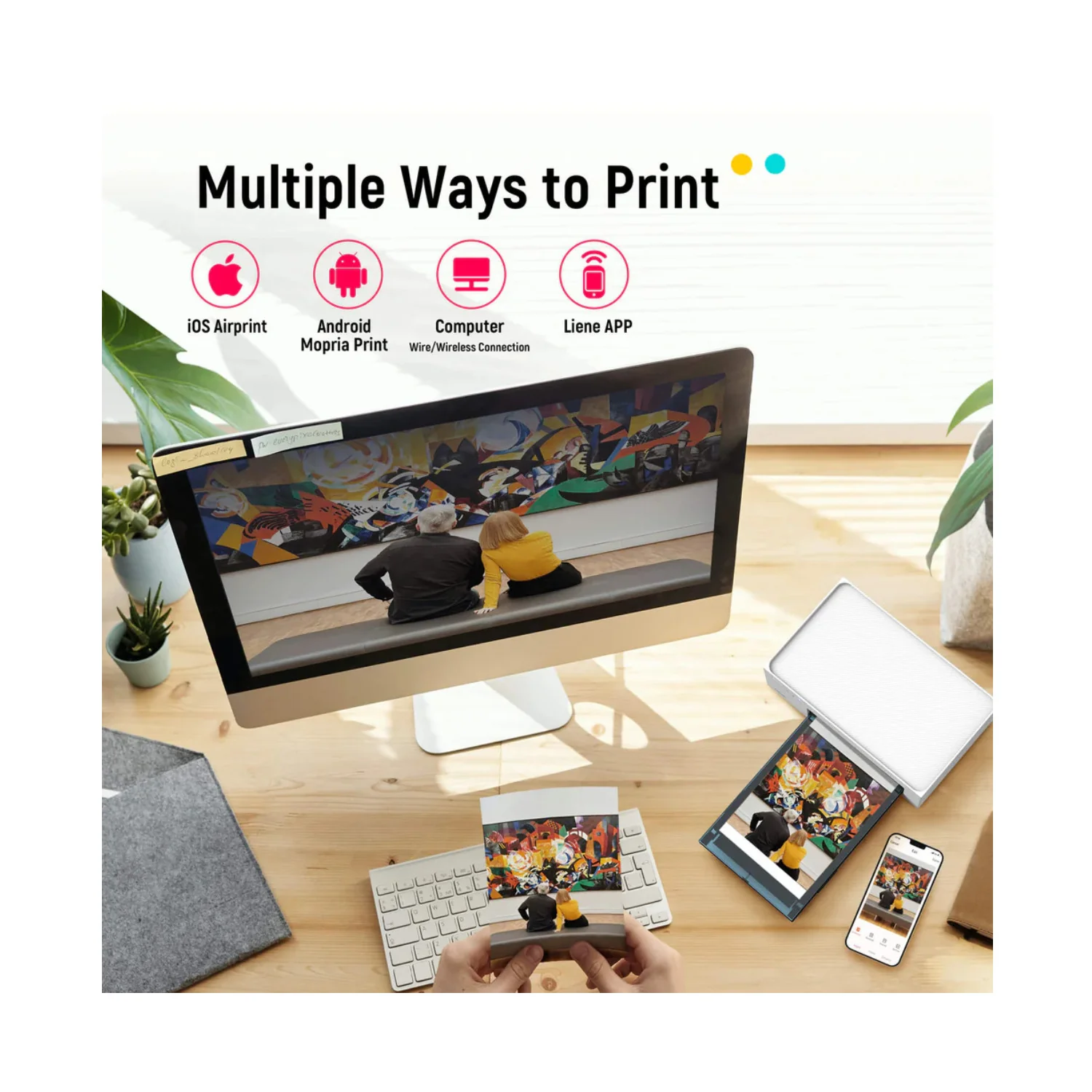 Liene M100 4x6 In Full-Color Instant Photo Printer with 20 Sheets & 1 Cartridge - Image 7