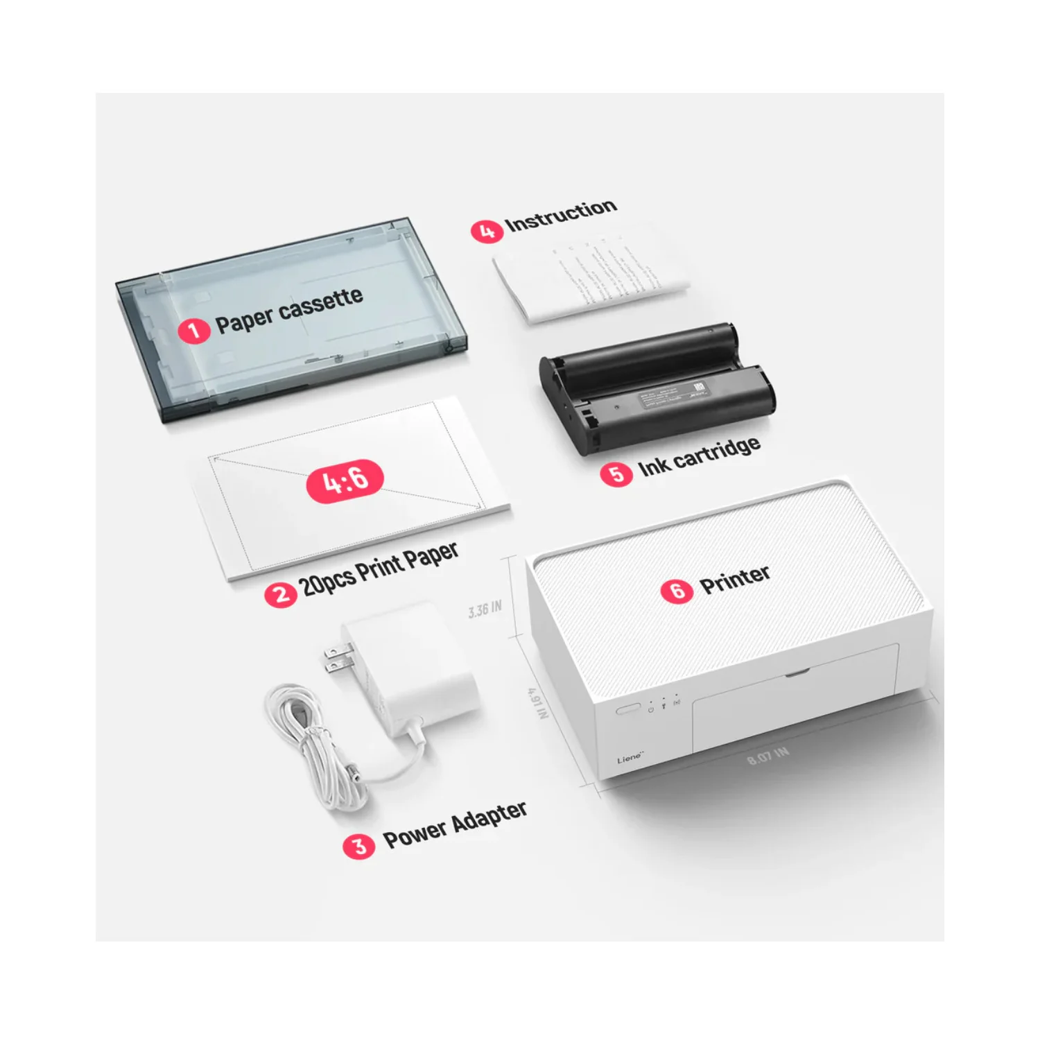 Liene M100 4x6 In Full-Color Instant Photo Printer with 20 Sheets & 1 Cartridge - Image 9