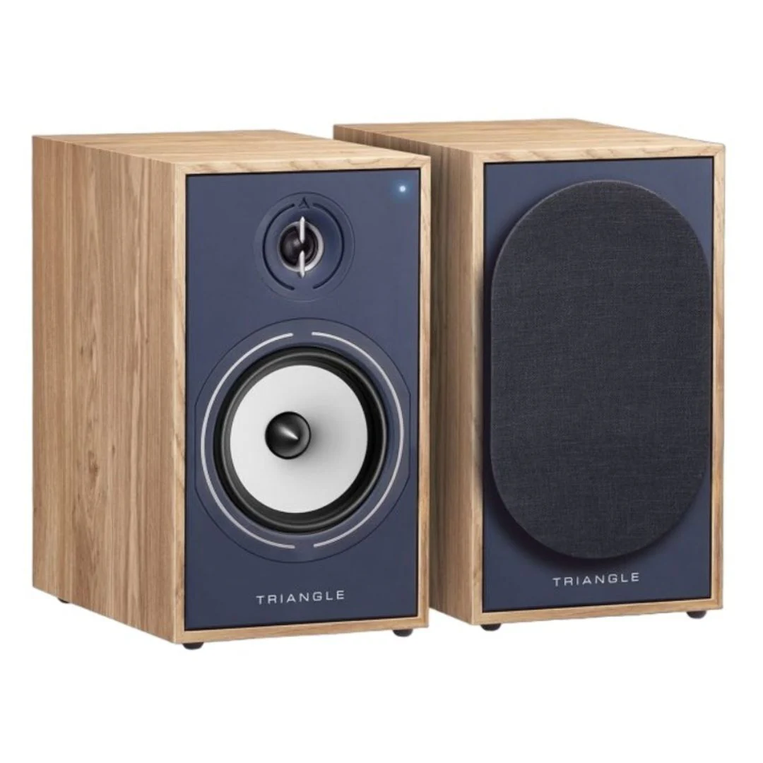 Triangle Borea Active BR03 BT Wireless Bluetooth Bookshelf Speaker (Light Oak Blue)
