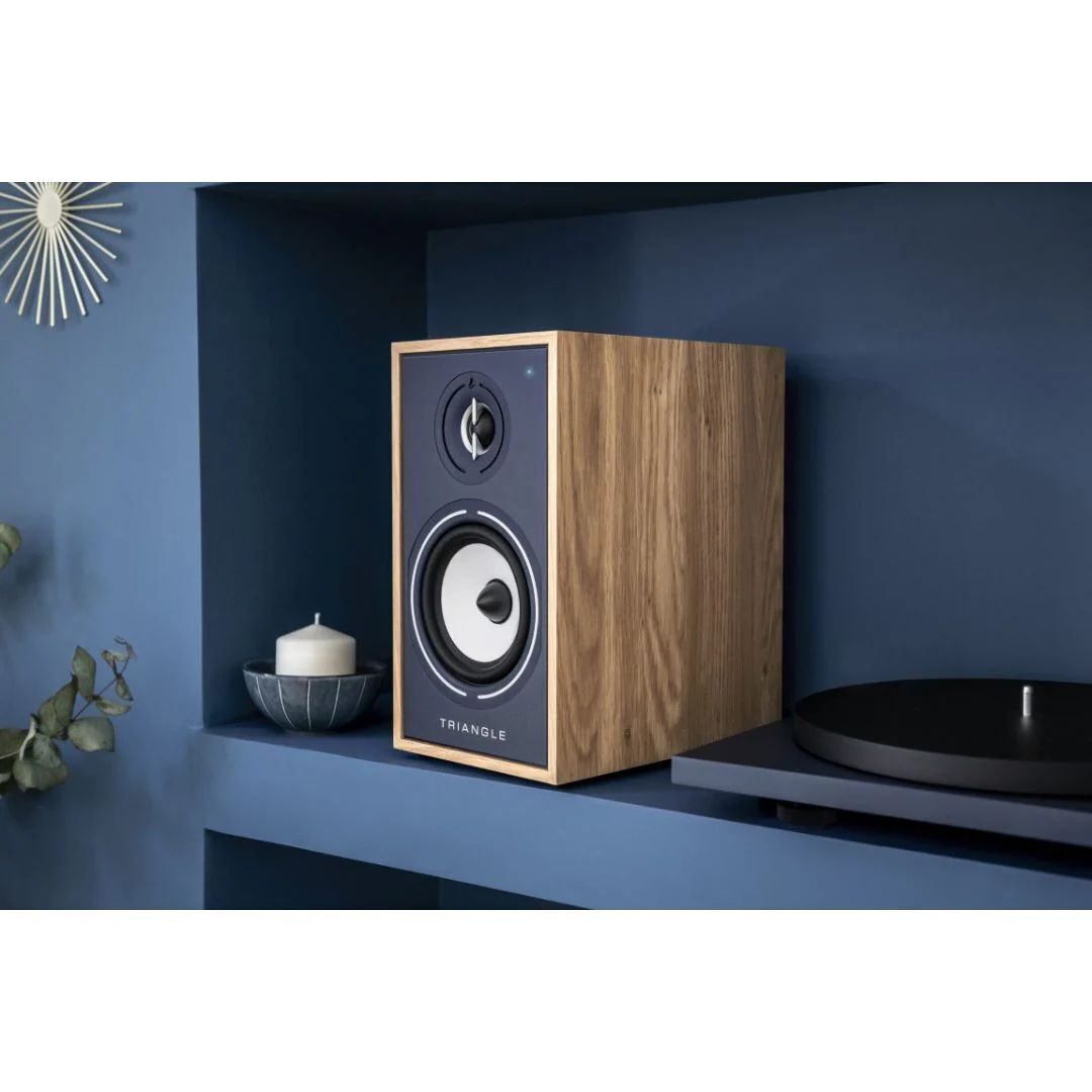 Triangle Borea Active BR03 BT Wireless Bluetooth Bookshelf Speaker (Light Oak Blue) - Image 6