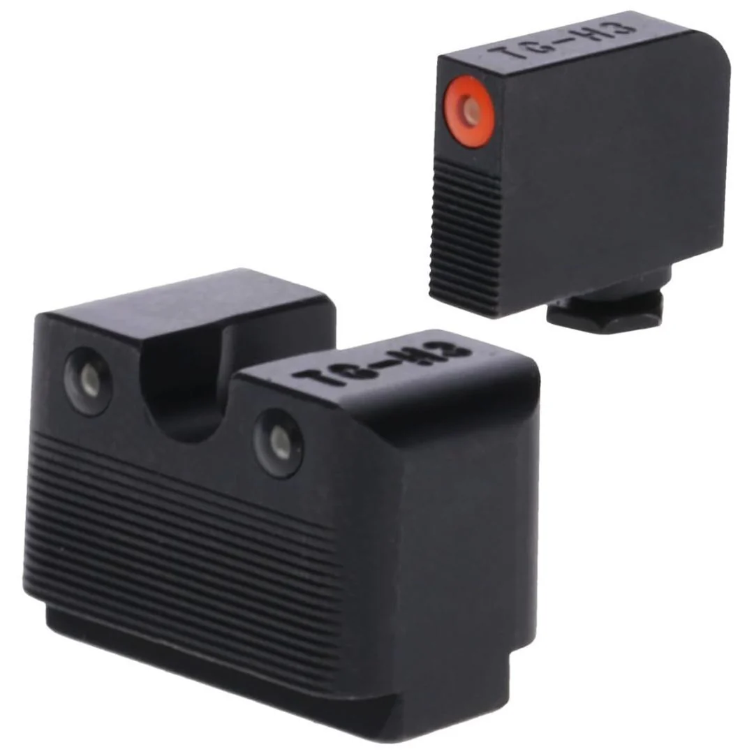 TruGlo Tritium Pro Glock 42 and 43 MOS Handgun Sights with Front Sight Focus Lock Ring (Orange Ring)