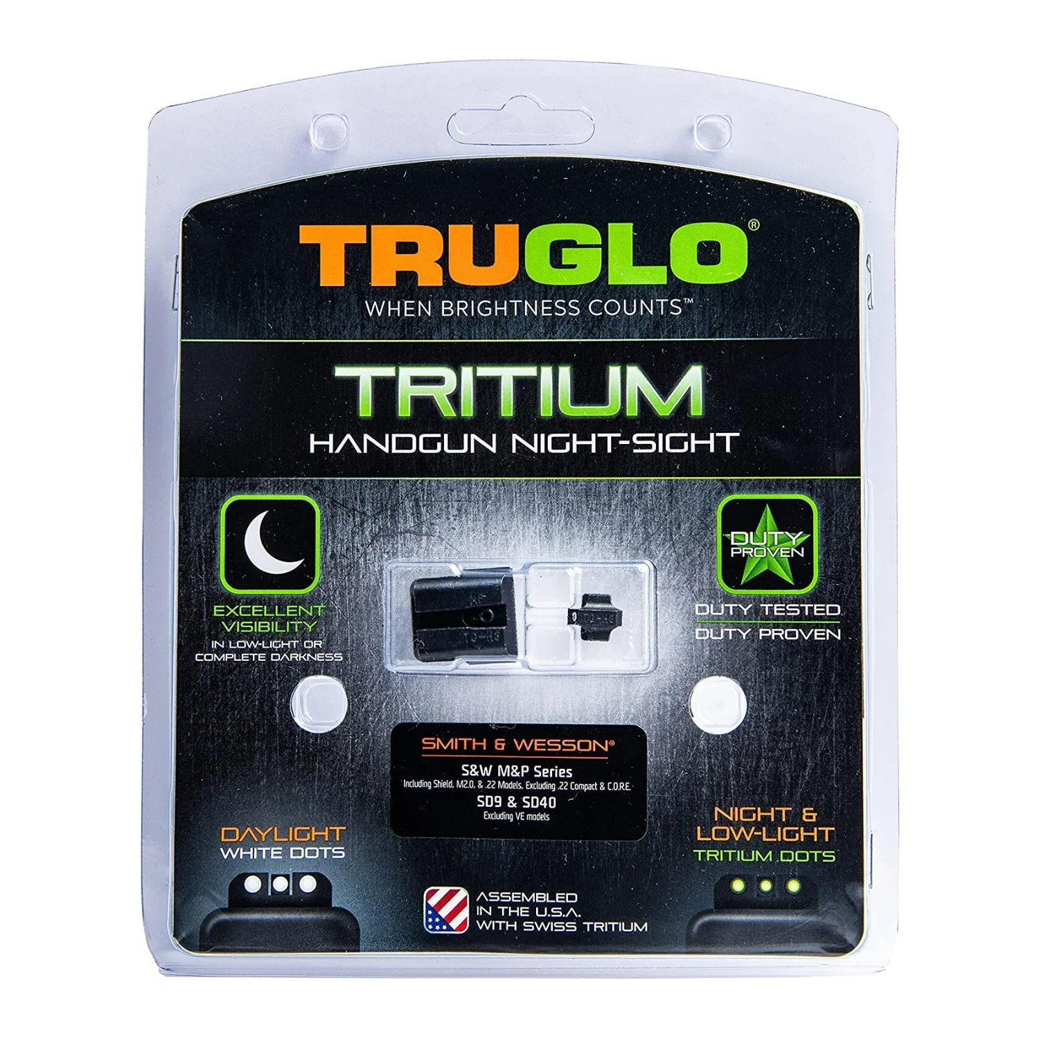 TruGlo Tritium Smith and Wesson M and P 1x Magnification Night Sights (Black) - Image 5