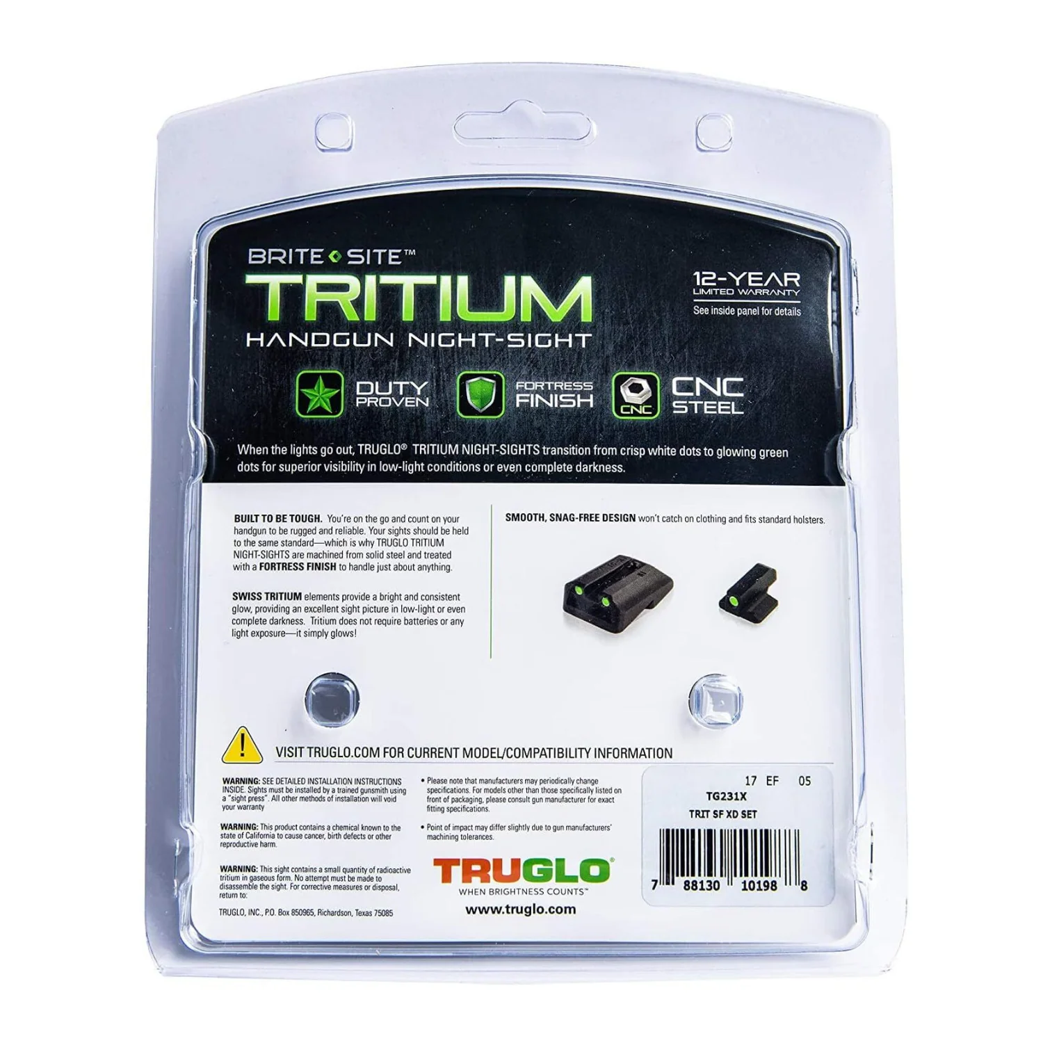 TruGlo Tritium Night Sight Set for Springfield XD Series - Image 5