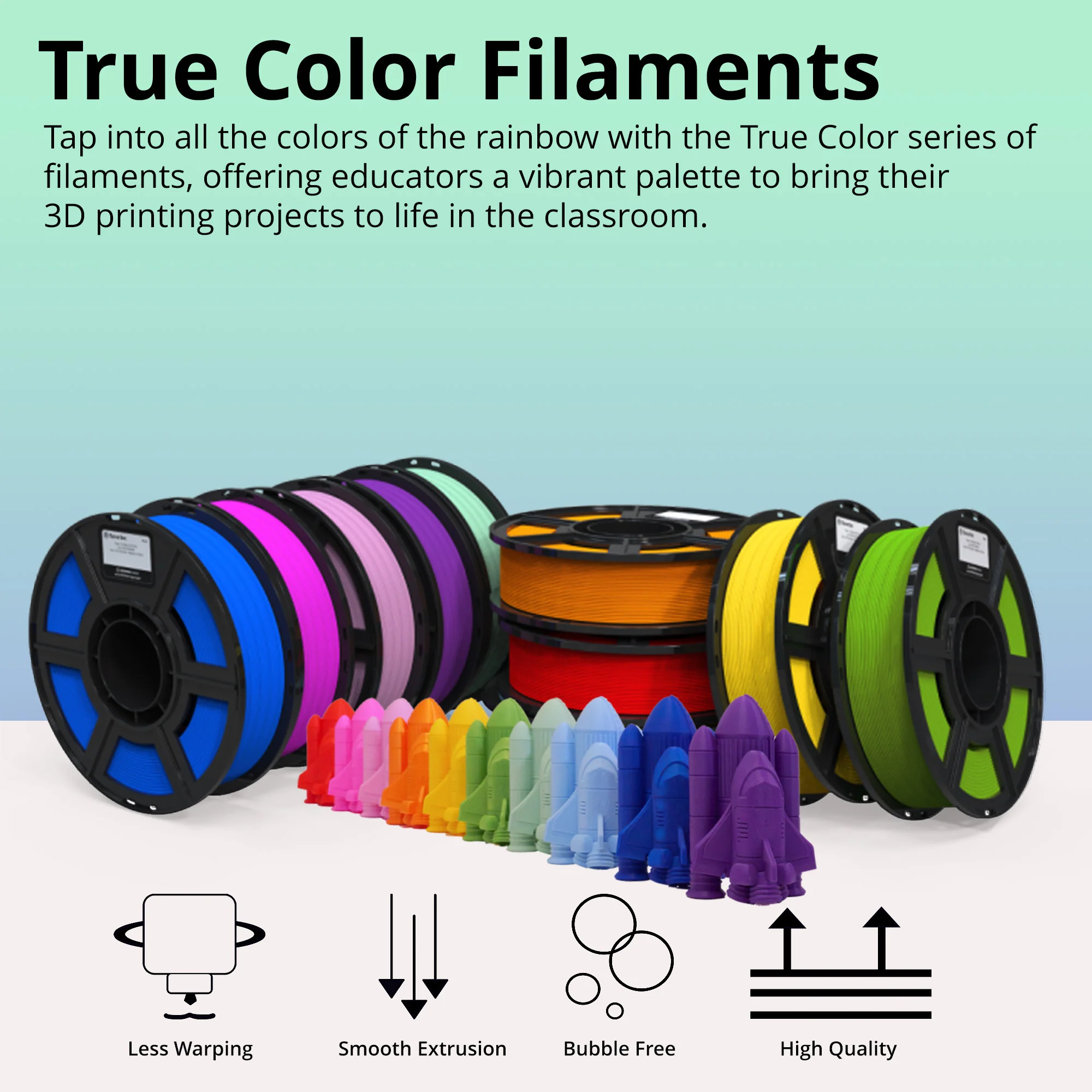 MakerBot 375-0077A Sketch PLA Filament for Sketch 3D Printers (True Light Turquoise, 2.2lb) - Image 2