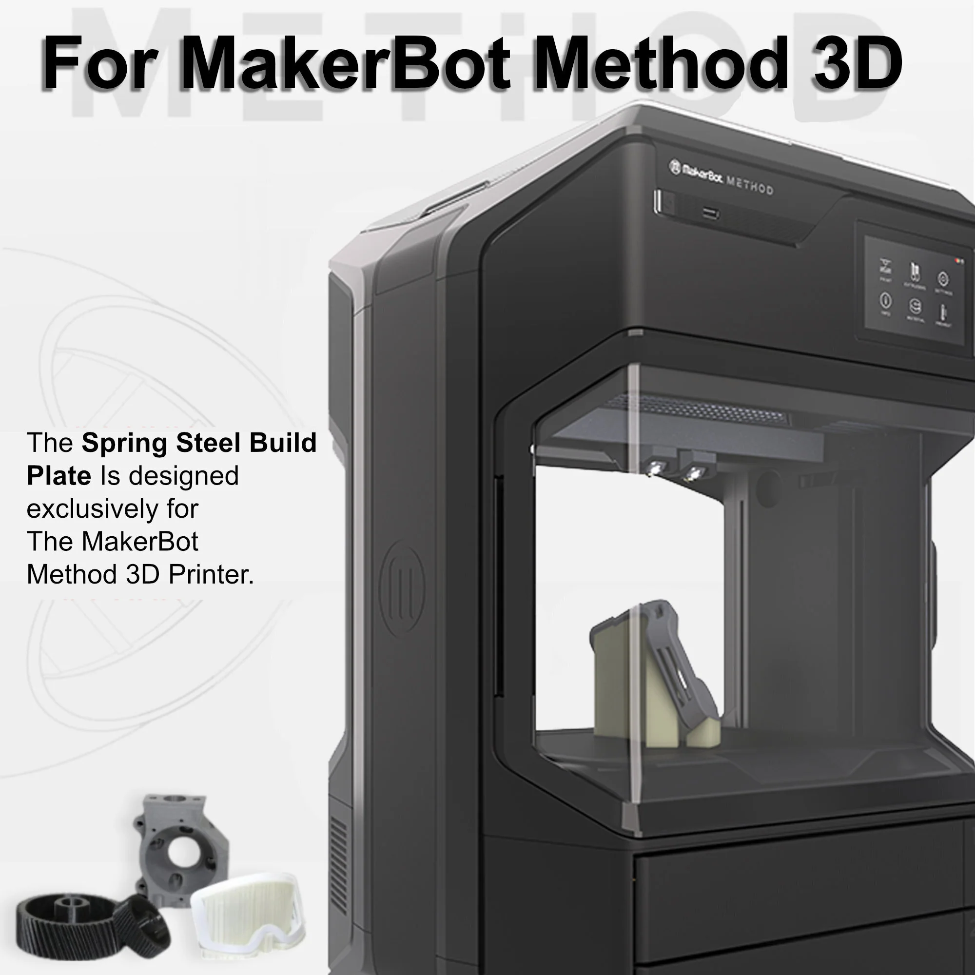 MakerBot 900-0039A Spring Steel Build Plate with Grip Surface for MakerBot METHOD 3D Printer (Black) - Image 4
